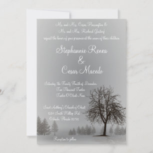 5 x 7 Cinzas de Convite para Casamento Neve de inv