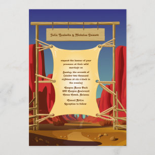 5" x 7" convite ocidental selvagem do casamento