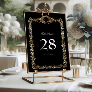5 x 7 Monogramas Números de Tabela Dourada de Fund