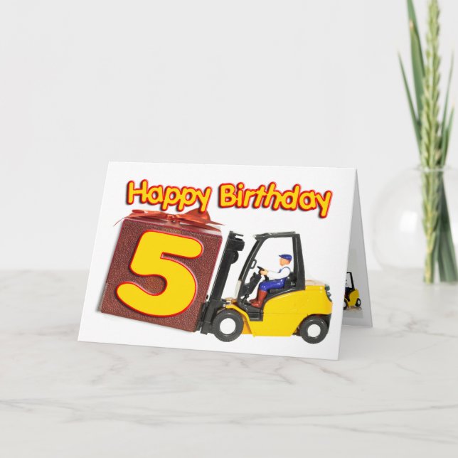 5o cartão de aniversário com um caminhão de (Frente)
