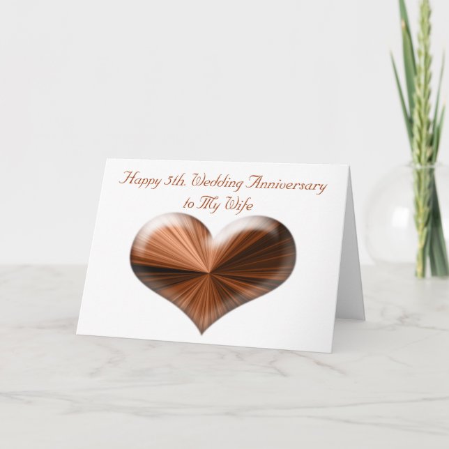 5o. Cartão do aniversário de casamento ao marido e (Frente)