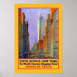 5o Poster das viagens vintage de New York da