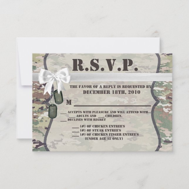 5x3,5 R.S.V.P. Exército de Cartão Força Aérea OCP  (Frente)