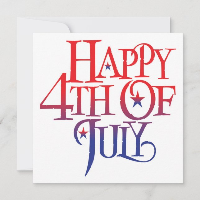 5x5 4 de julho de Convite de festas (Frente)