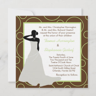 5x5 Convite para Casamento Brown Pok-a-Dot