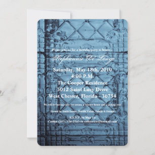 5x7 Aniversário Convite Rustic Tin Panel Limite C