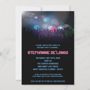5x7 Banda do concerto Aren Sweet 16 Convite de ani