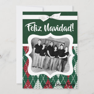 5x7 Cartão com fotos verde de Natal Ugly Sweater X