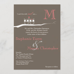 5x7 com coruja você convite do casamento da buzin
