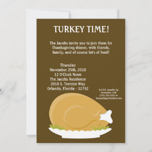 5x7 Comida de Prata da Turquia Convite para Ação