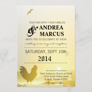 5x7 Convite de Casamento Sunny Morning Fazenda Pa