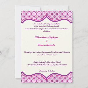 5x7 Convite para Casamento Magenta Roxo Formal