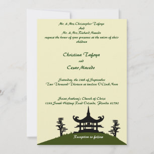 5x7 Convite para Casamento Topo da Colina Verde Ja