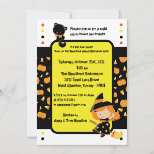 5x7 Crianças Loucas Convite para Festa de Hallowee