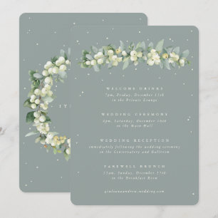 5x7 Itinerário de Casamento Seafoam Snowberry+Euca