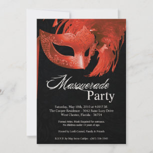 5x7 Mascarada de Laranja 16 Convite de Aniversário