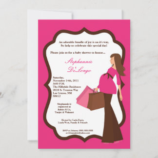 5x7 Moderno Mod Mãe Comprando Convite para Chás de