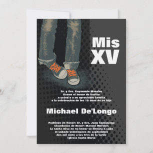 5x7 Sneaker Cinceanera Convite de Aniversário