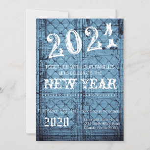 5x7 Véspera de ano novo Convite Rustic Tin Panel C