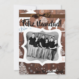 5x7 XMAS Cartão com fotos de madeira de veado de N