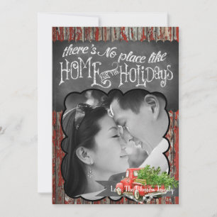 5x7 XMAS Red Christmas Truck Tree Cartão com fotos