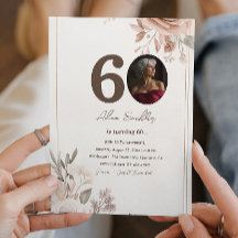 60ª Festa de aniversário e flores convites florais