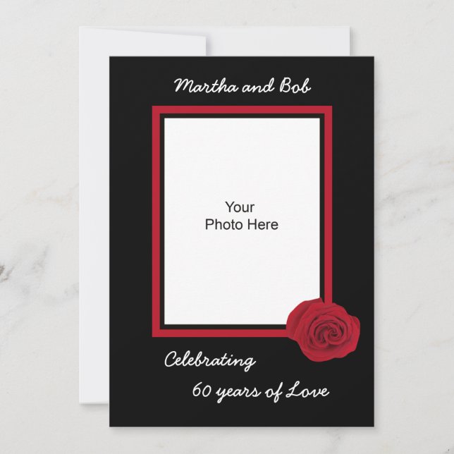 60ª Foto de Convite de Aniversário de Casamento (Frente)