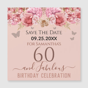 60ª Imã salve a data de aniversário, cor-de-ros