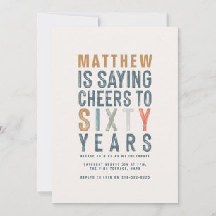 60º Alicerce colorido para 60º aniversário