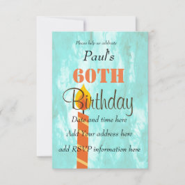 60º Aniversário Convite de festas Azul de Vela Lar