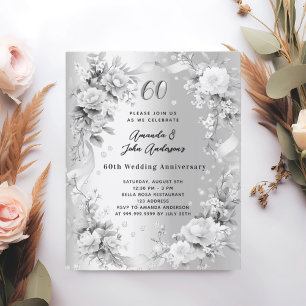60º aniversário de casamento convite à prata de di