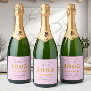 60º Aniversário Nascer 1965 Adicionar Cinza Rosa d