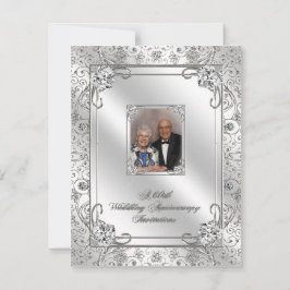 60º Cartão de Convite Fotográfico de Aniversário d