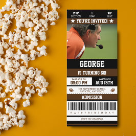 60º Convite de Aniversário de Bilhete de Futebol