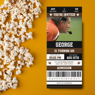 60º Convite de Aniversário de Bilhete de Futebol