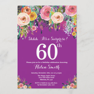 60º Convite de Aniversário para Surpresa Floral 