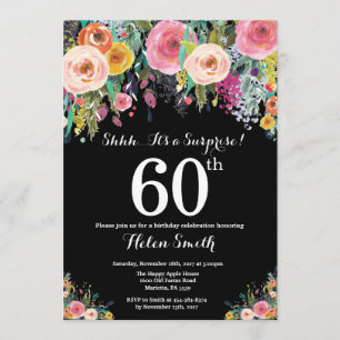 60º Convite de Aniversário para Surpresa Floral