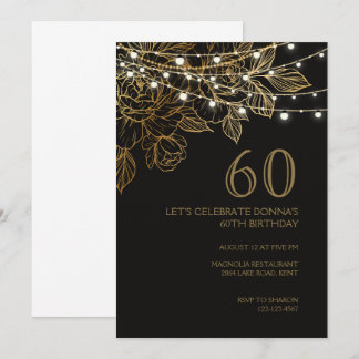 60º convite elegante de luxo festa de aniversário