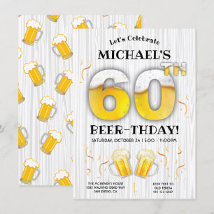 60º Convite para Etapa de Festa de aniversário de 