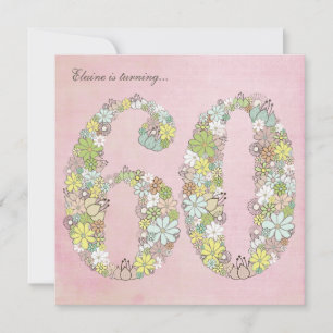 60º Convite Personalizado para Blooms Verdes da F