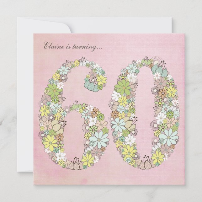 60º Convite Personalizado para Blooms Verdes da Fe (Frente)