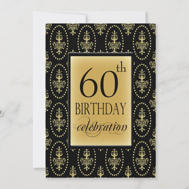 60º Convite Personalizado para Festas de aniversár (Frente)