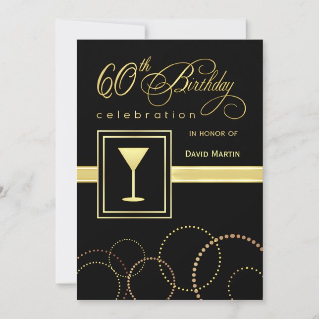 60º Convites de aniversário - Contemporâneo (Frente)