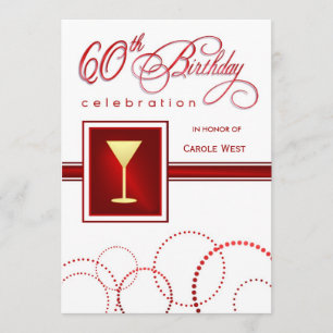 60º Convites de aniversário - Marrom personaliza