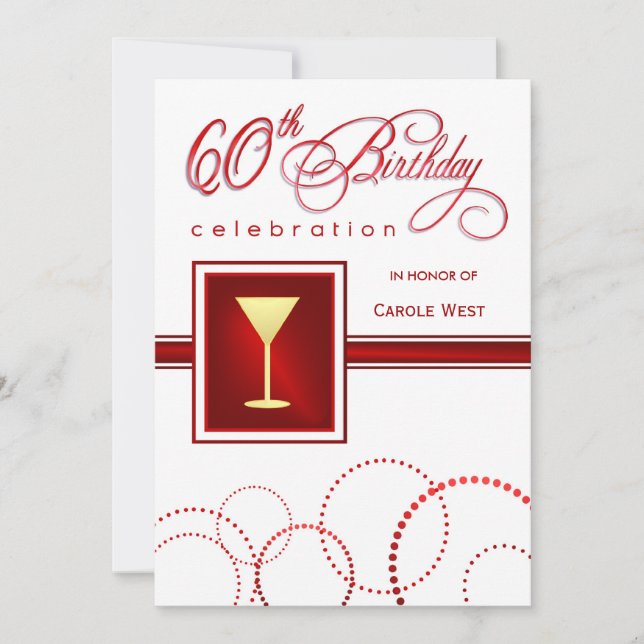 60º Convites de aniversário - Marrom personalizado (Frente)