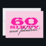 60º Convites de aniversário para mulheres<br><div class="desc">60º Convites de aniversário para mulheres Rosa 60 e fabuloso! design. Girlie design por uma mulher de sessenta anos. Convidam-se para a sexagésima festa.</div>