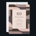 60.º Aniversário - Arches Retro Convite<br><div class="desc">Design retroativo e sofisticado com um padrão de 60 anos com arcos e formas.</div>