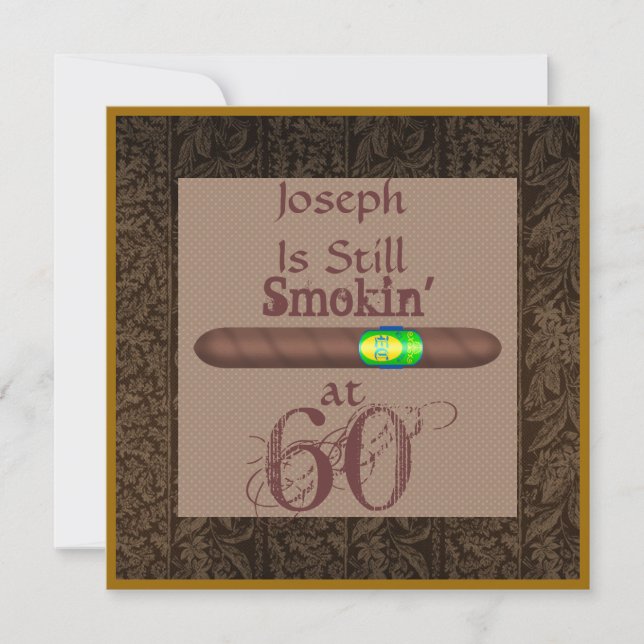 60. º aniversário de convites para cigarros person (Frente)