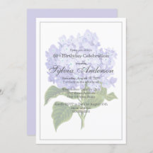 60. º Aniversário Lavanda Hydrangea Convite