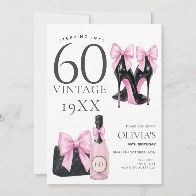 60.º Aniversário, Rosa Moderno, Convite para Ela (Frente)